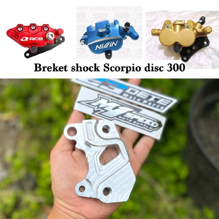Breket Kaliper Cnc Pnp Shock Scorpio Disc 300Mm Untuk Kaliper Rcb / Nissin Samurai 2P / Kaliper