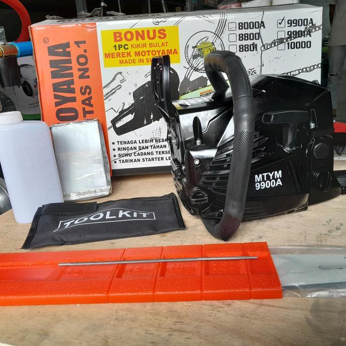 SENSO MESIN GERGAJI KAYU/CHAINSAW MOTOYAMA 9900A BLACK BAR 22 INCH