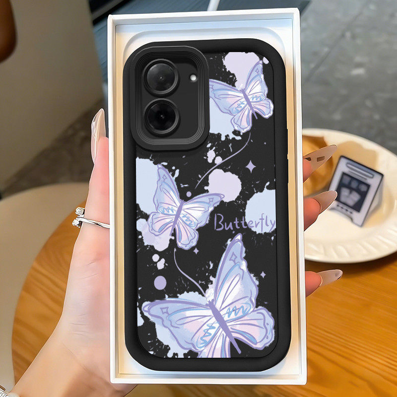Casing Hp untuk Xiaomi Redmi A5 4G Case Kupu-kupu ungu Kasing silikon Cesing pembungkus penuh Kesing