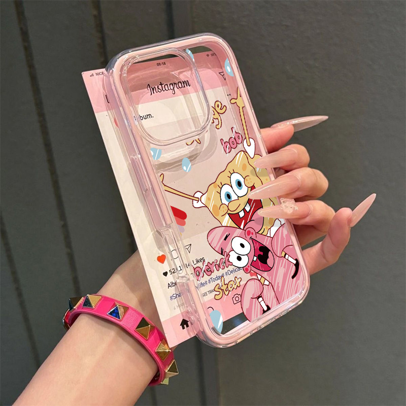 Spongebob 2 In 1 Lucu Case Iphone 17 Pro Max 16 Pro Max 14 12 Pro 13 15 Pro 11 16 Plus Ckk2 Shockpro