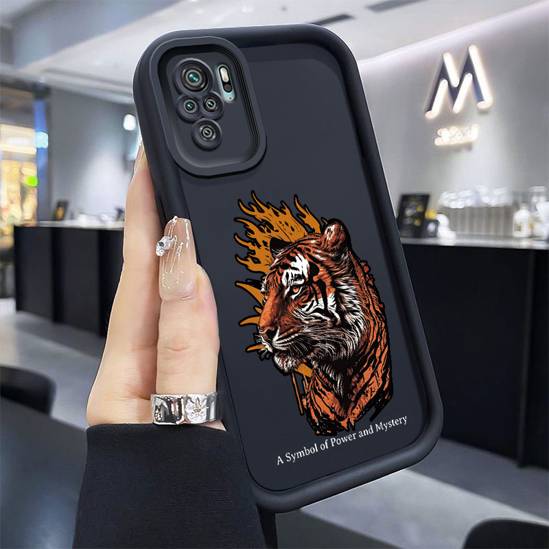 Casing Hp untuk Xiaomi Redmi Note 10 Note 10s Note 10 Pro Max POCO M5s Case Macan Api Kasing silikon