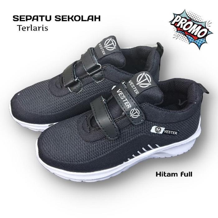 Sepatu Sekolah Hitam Putih / Sepatu Sekolah Anak Laki Perempuan Ukuran 28 - 40 Sd Fashion Pasti Ori