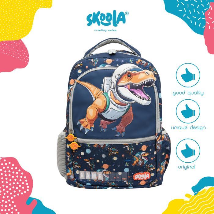 Skoola Tas Sekolah Anak SD Laki Laki Karakter Dino Cars Custome Name 3D - Finzi Yozi