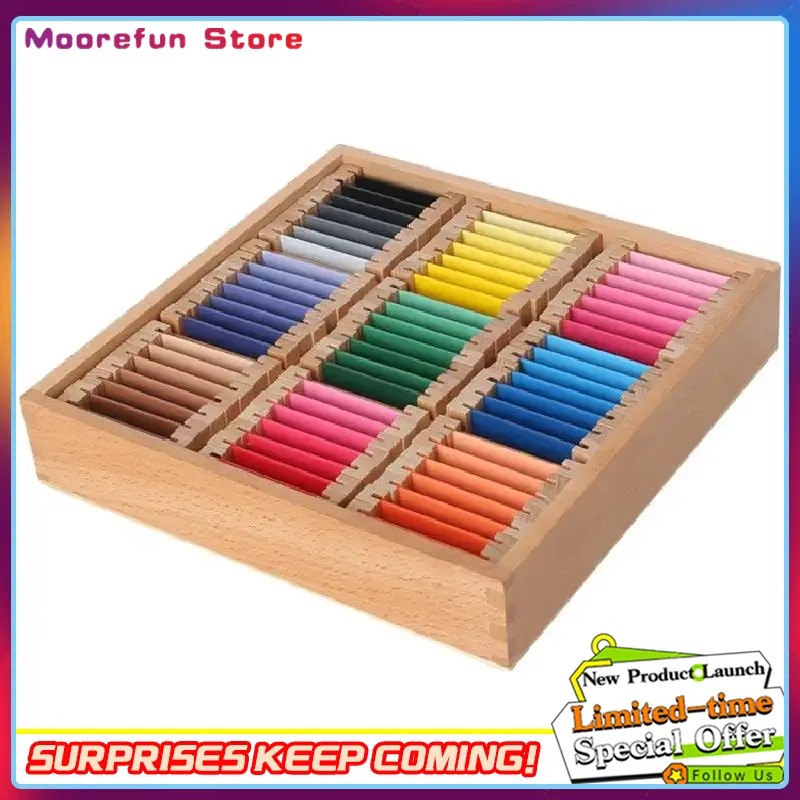 In Stock 1/2/3 Color Board Wood Preschool Toy Montessori Sensorial Material Learning Color Tablet