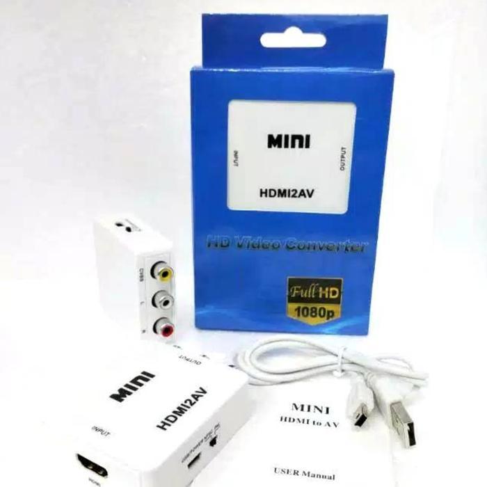 CONVERTER HDMI TV TABUNG RCA AV MINI BOX HDMI 2AV CONVERTER HDMI2AV