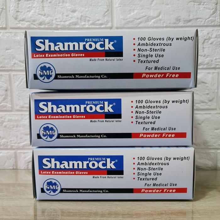 NEWW Sarung Tangan Latex Non Powder Shamrock Glove Premium Termurah