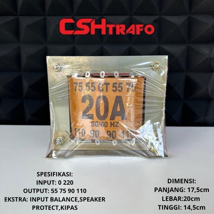 Trafo Kotak CSH Premium (MURNI) 20A CT 110V 100% Tembaga Murni