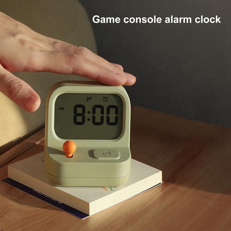 Retro Mini Handheld Game Machine Alarm Clock Kids Cute Digital Clock Multi Function Countdown Snooze