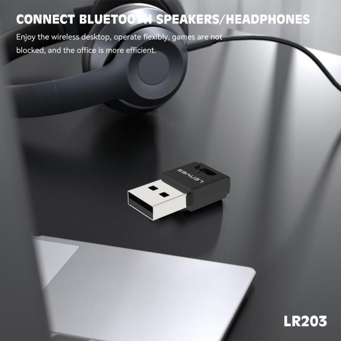 BARU Lenyes LR203 Bluetooth Receiver USB Car Speaker Audio Dongle Wireless V5.1 5V Garansi Resmi 12