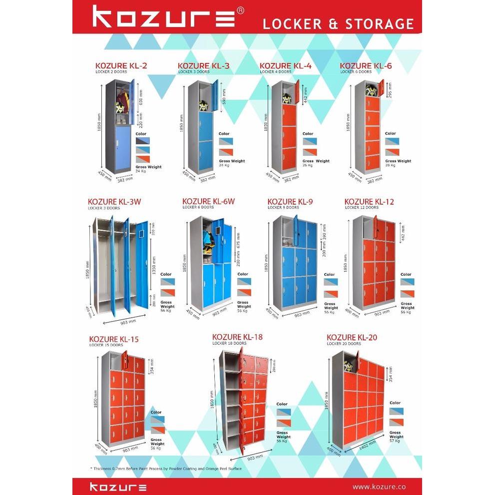LOKER LOCKER LEMARI BESI 6 PINTU KOZURE KL 6