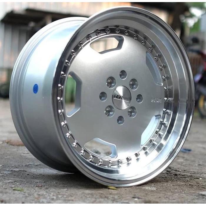 Velg Racing Mobil Ring 16 HSR GOETHE Lebar 7/8 Hole 4 Silver Polis