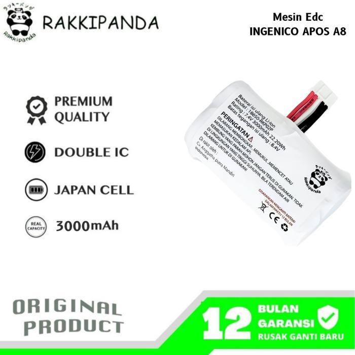 RakkiPanda Baterai Compatible With Mesin Ingenico Apos A8