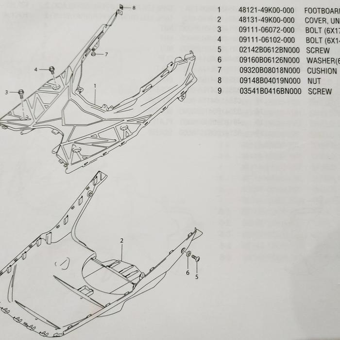 Dek Bawah Pijakan Kaki Suzuki Nex Ii Nex 2