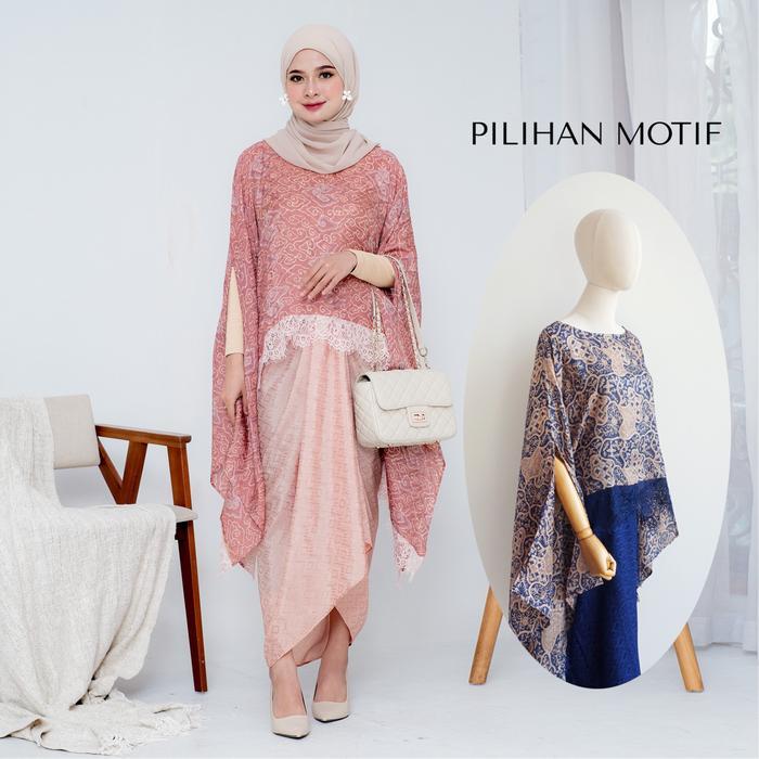Benangsari Zania Set Kaftan Batik Cap Viscose Wanita Viskos Batwing