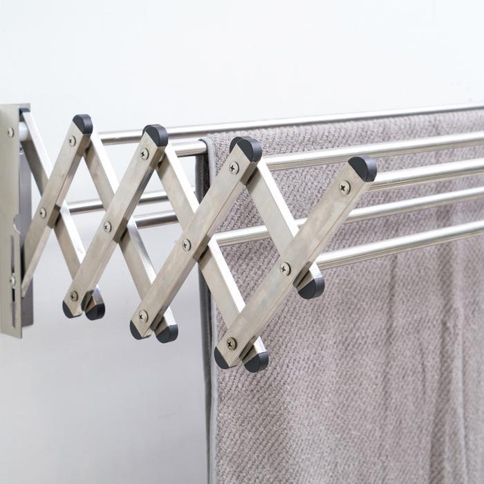 Informa Gantungan Pakaian Dinding Rectractable 608B - Silver Jemuran Handuk Gantungan Baju Rak