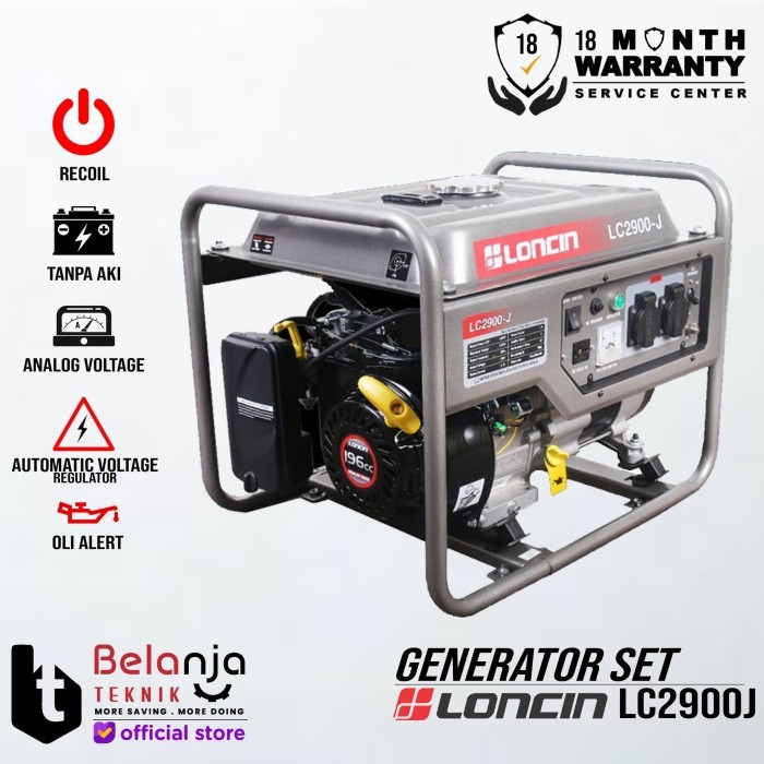 Loncin Genset LC 2900 J 2000 Watt Generator Set LC2900J LC 2900J