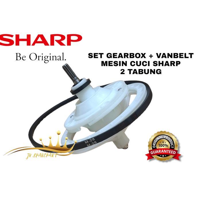 [1 SET ES-T96CL] SET GEARBOX + VANBELT MESIN CUCI SHARP ES-T96CL 2 TABUNG