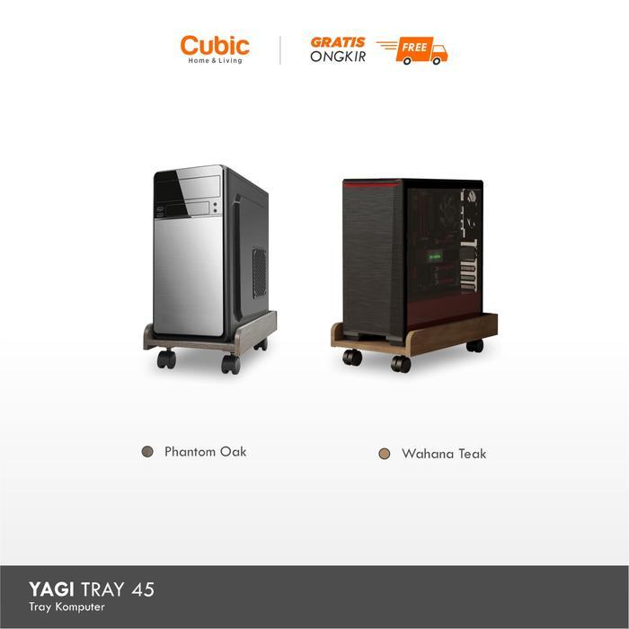 Cubic Tray Komputer / Rak Roda Cpu Meja Komputer / Yagi Tray 45