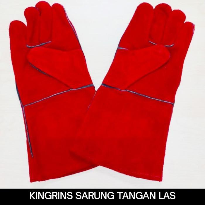 "New" sarung tangan las kulit merah / sarung tangan kulit las