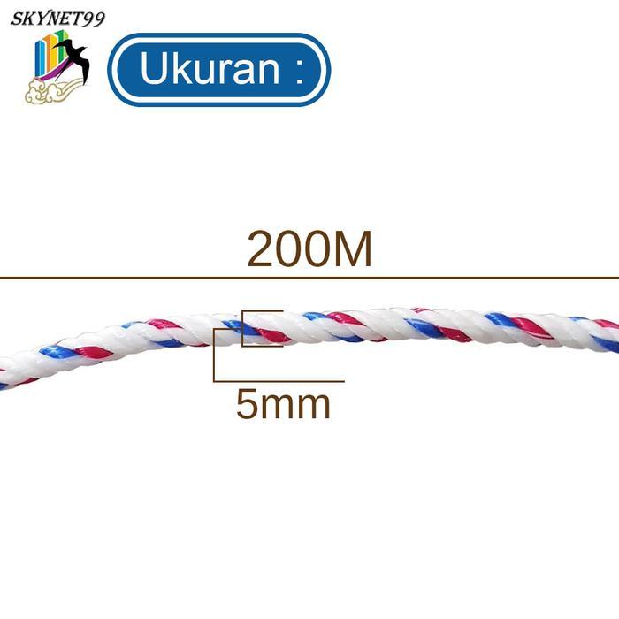 "New" TALI TAMBANG PLASTIK HITAM BINTIK UK 5MM (METERAN )