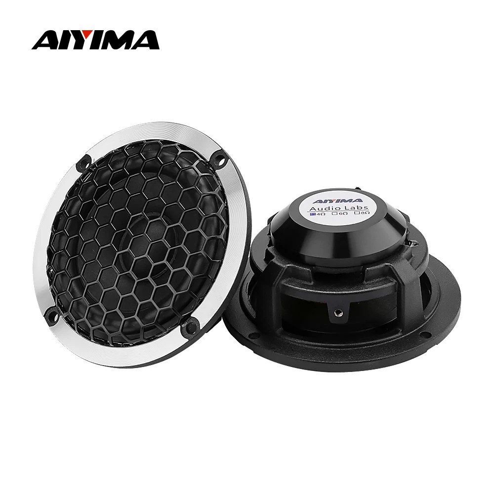 Aiyima 2Pcs 3 Inch 4 Ohm 15W Midrange Speaker Wool Basin Aluminum Frame Car Loudspeaker Home Theater