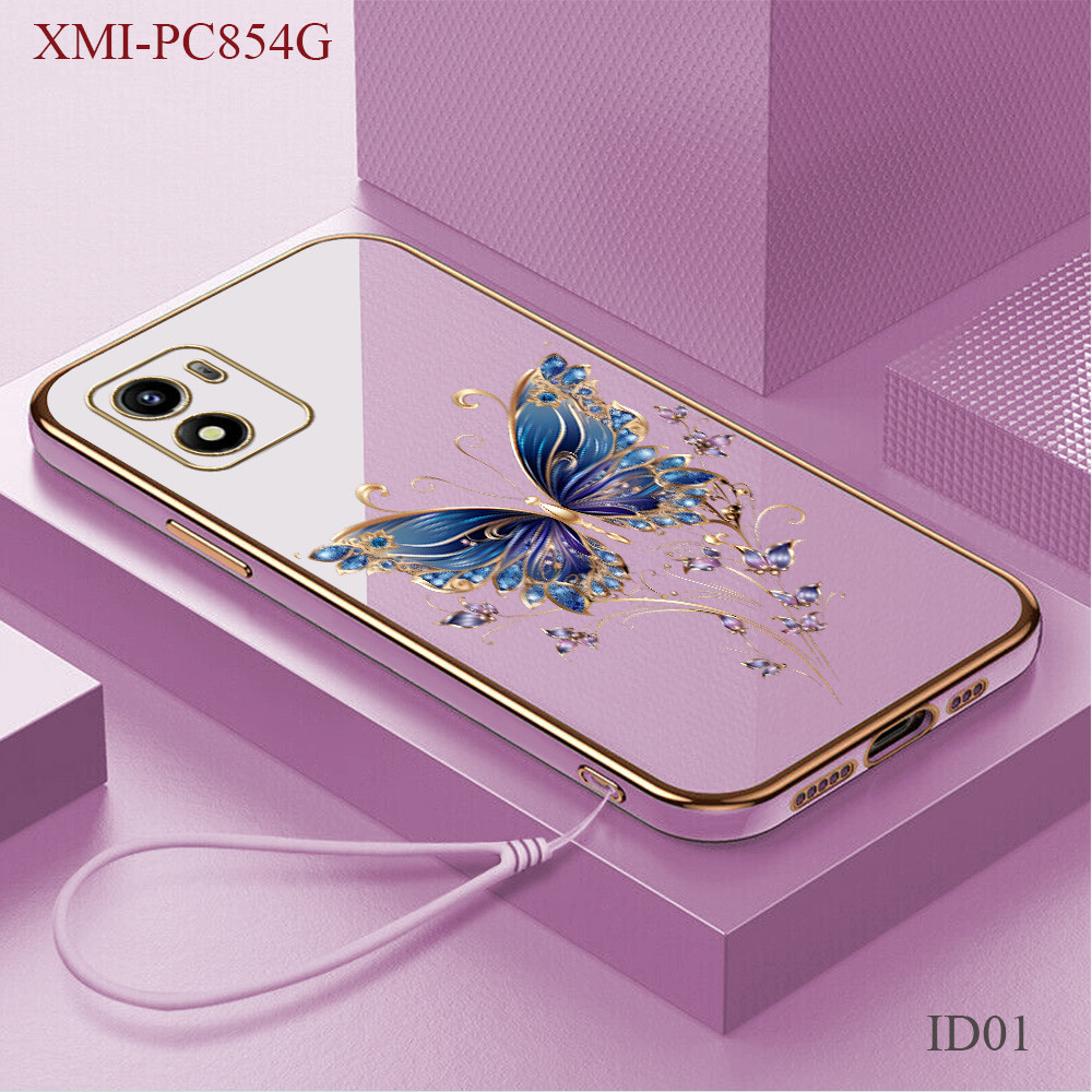 Casing Hp Untuk Xiaomi Poco C85 C71 C65 C40 Lokal Stock Lanyard Phone Case Kesing Kupu Cassing 2811