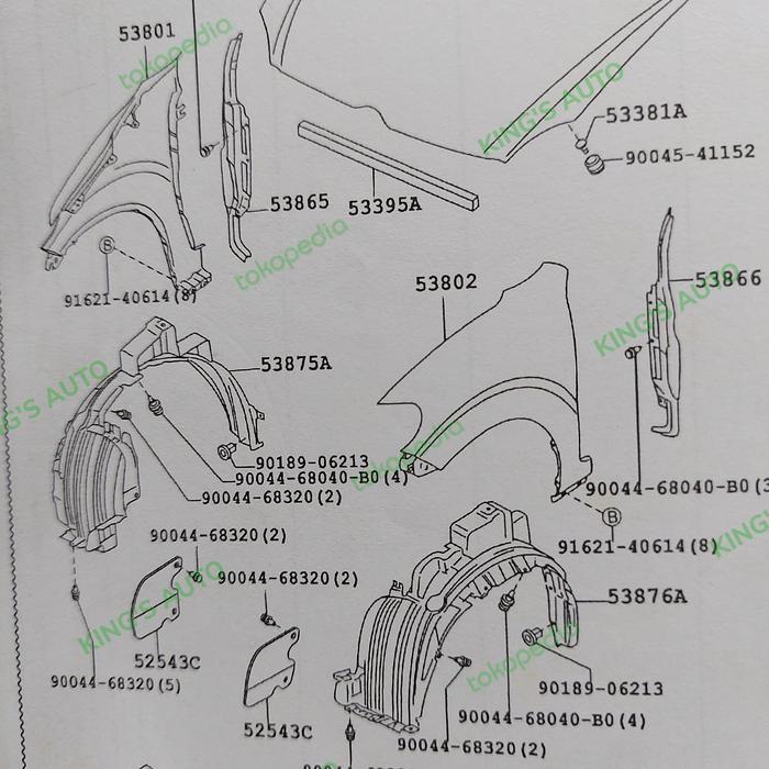 LINER FENDER DEPAN AVANZA - XENIA 2004 -2010 ORIGINAL news