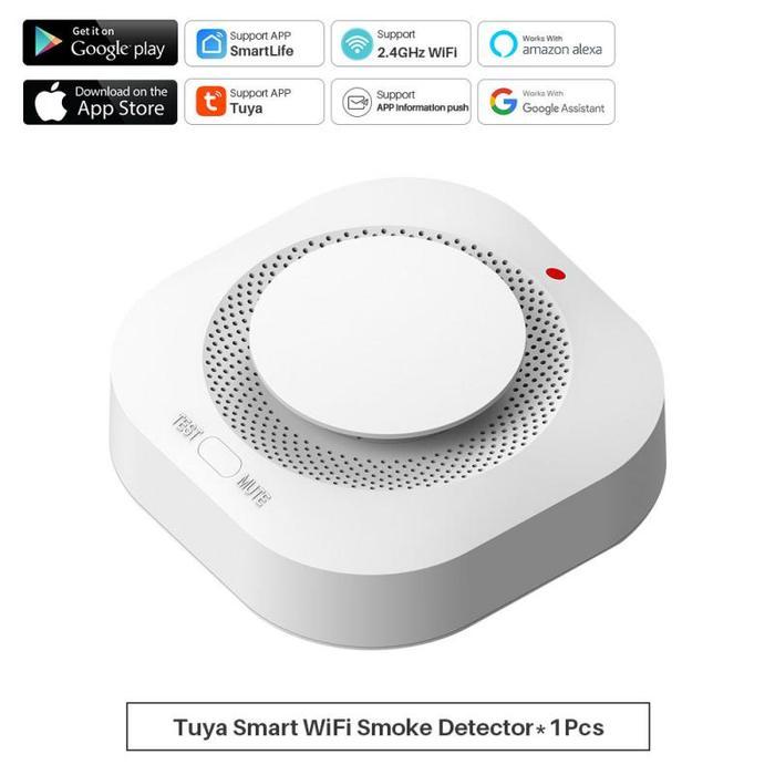 Tuya Wifi Smoke Detector Sensor 90Db Alarm Fire Smart Smoke Detector