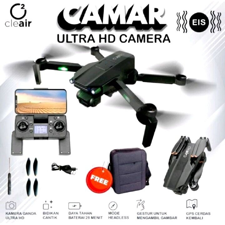 Drone Cleair O2 Camar GPS 3Axis Gimbal EIS Kamera HD Wifi FPV Return to Home