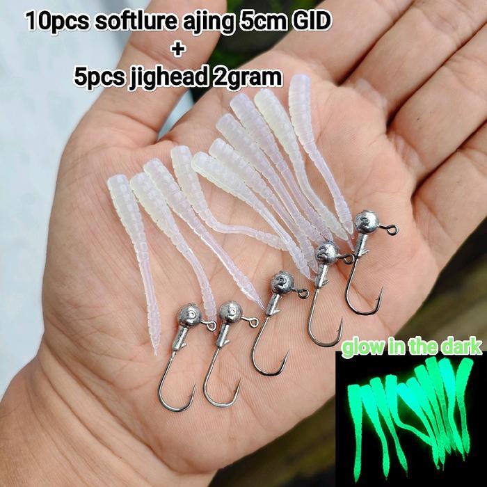 paket umpan SOFTLURE AJING + jig head