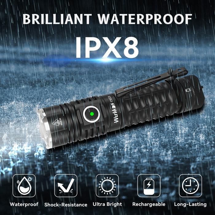 Wurkkos Ts22 Dapat Dimuat Ulang 21700 Led Flashlight Xhp70.2 Powerful