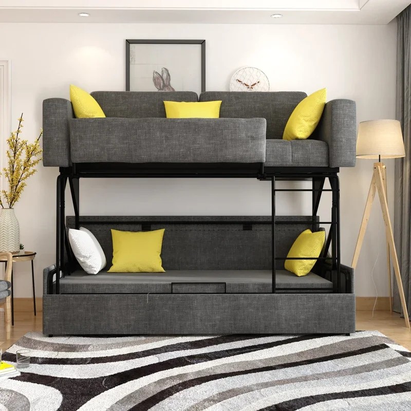 Sofa Bed Smart Furniture Bunk Bed Foldable Multifunctional Fabric Dual-Use Bunk Bed Double Bedroom