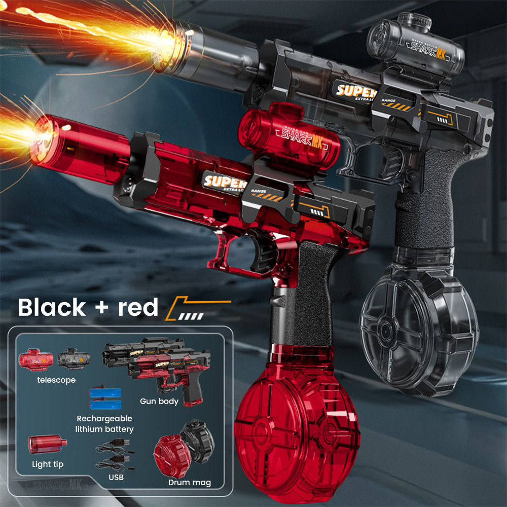 Electric Water Gun Fast Mode Ice Explosion Pistol Water Gun Firelight Water Gun Swimming Playing