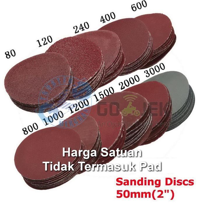 GKS Amplas 2inch 50mm 80-3000 Grit Sanding Disc Paper Abrasive Amplas Bulat