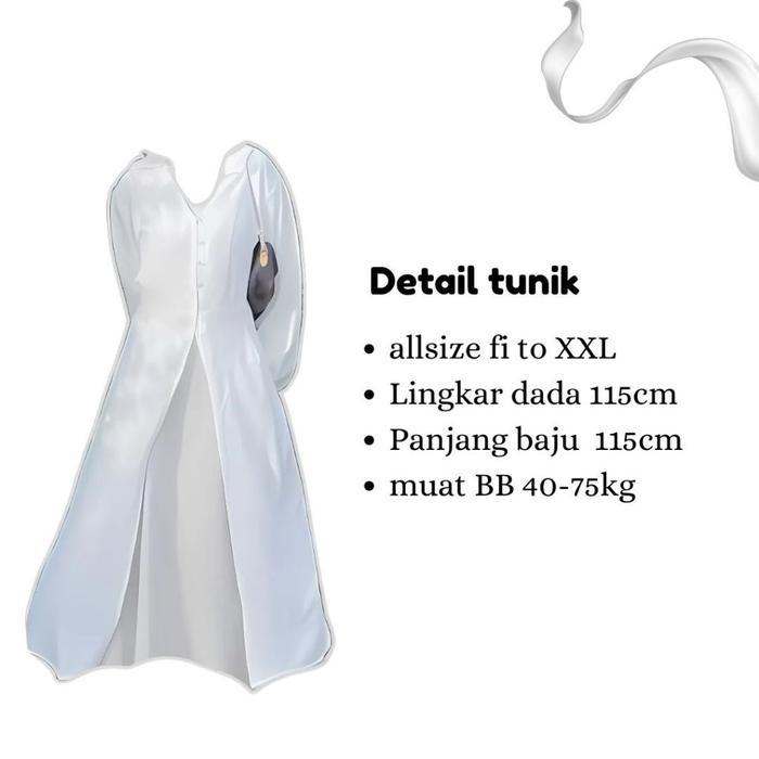Oneset 3In1 Tunik Putih Rok Panjang Jilbab Bella Square Ootd Setelan SyariRemajaBajuMuslimBasicTunik