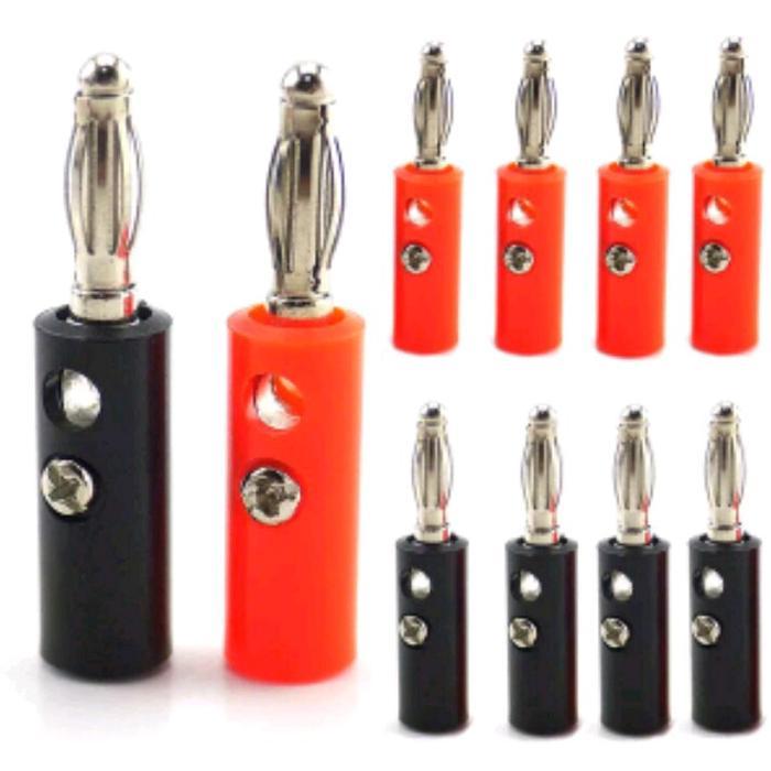 JACK AUDIO JACK BANANA 10 PCS KWALITAS BAGUS Hitam Merah