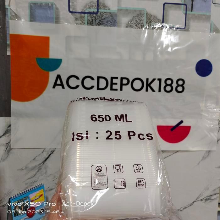 THINWALL 650 ML FOOD CONTAINER BOX TEMPAT KOTAK MAKAN PLASTIK 650ML