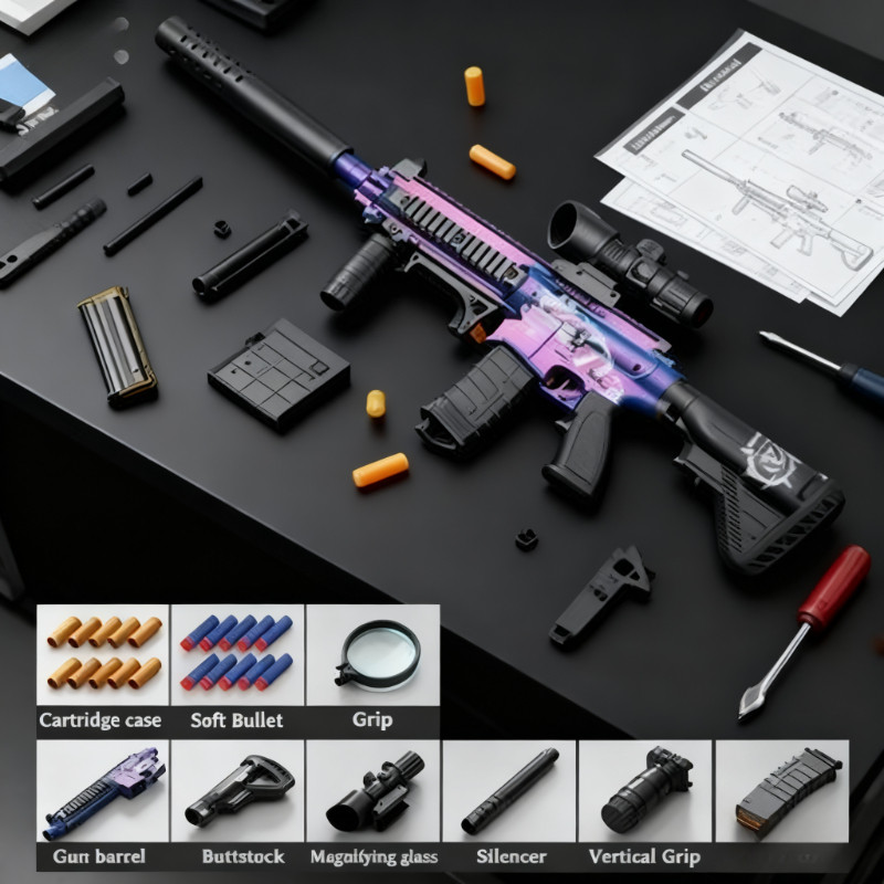 Dumped M416 Soft Bullet Gun Toy Gun Can Be Fired Manually Loaded Assault Rifle Submachine Gun Model