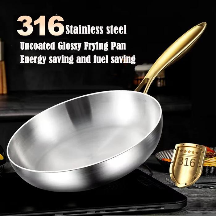 316 STAINLESS STEEL FRYING PAN FRYING PAN NON STICK PAN FRYING STEAK GAS STOVE INDUCTION COOKER