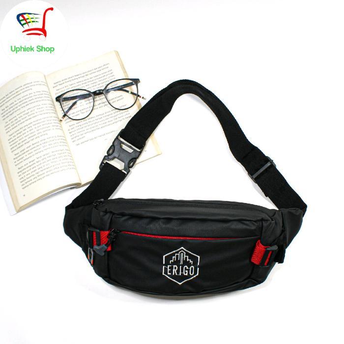 fiuri stor - tas selempang pria erigo waterproof waist bag hezel pria anti air anti sobek premium