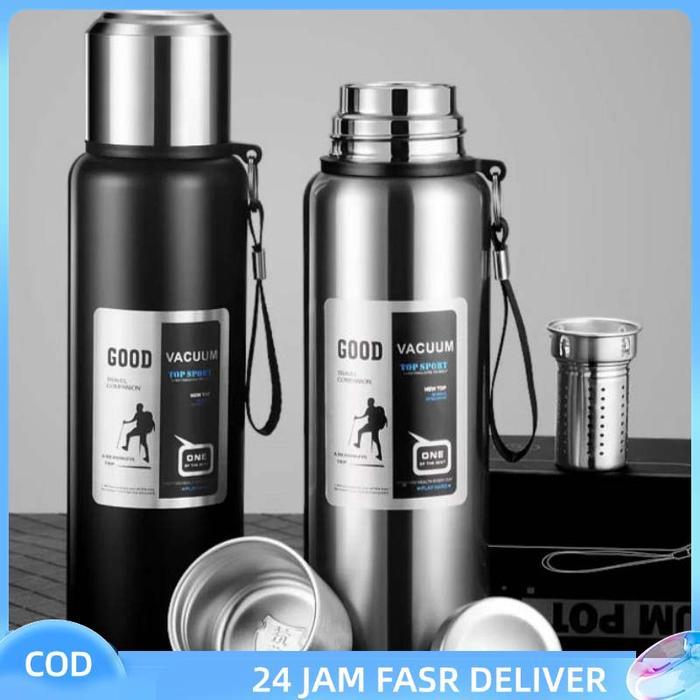 2 Liter Thermos Bottle Botol Minum Termos Stainless Steel Tahan Lama Botol Travel Panas Dingin