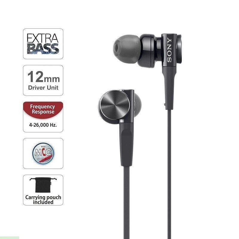 Sony MDR-XB75AP Premium Extra Bass In-Ear Headphones With Mic 3.5mm Stereo Earphones Sport Earbuds