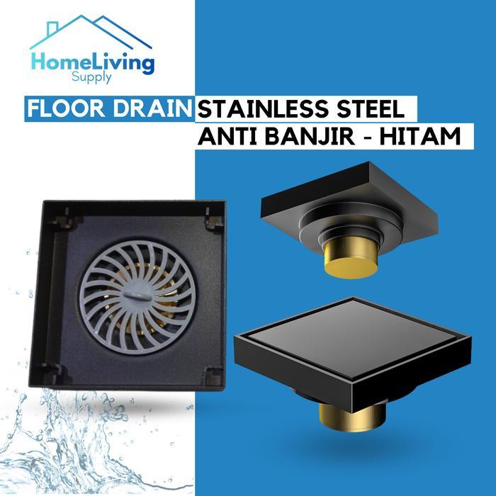 Floor Drain Stainless Steel - Hitam