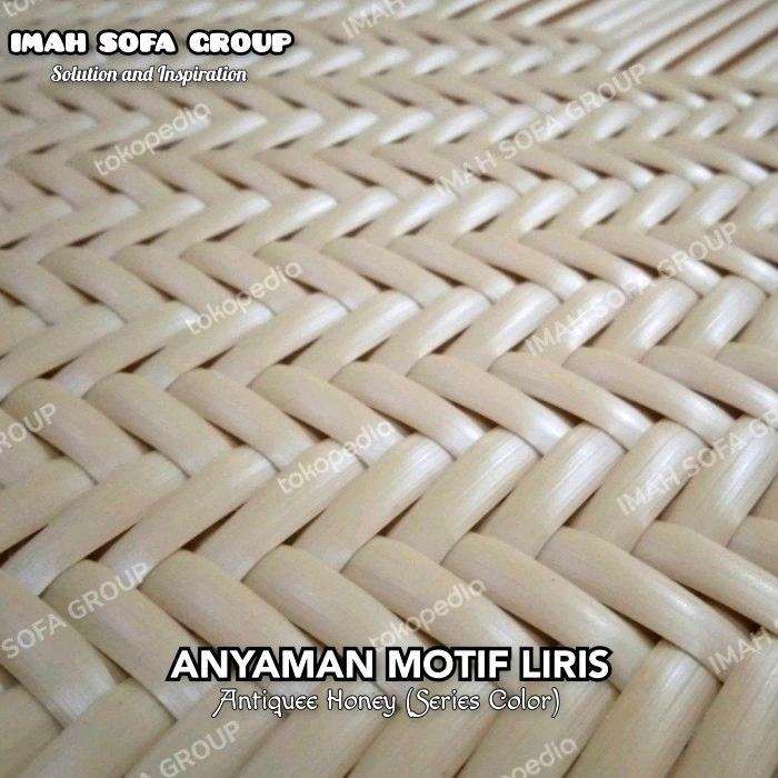 Anyaman Lembaran Rotan Sintetis Motif Liris