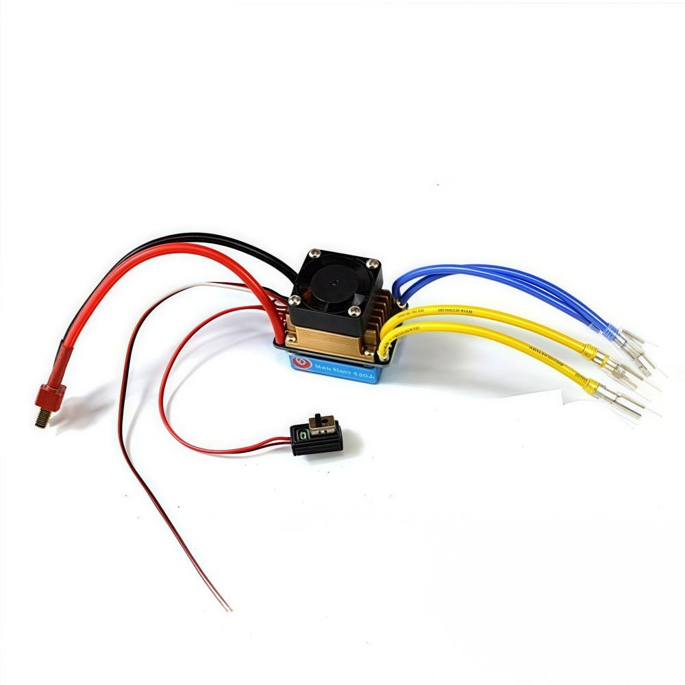 FATJAY 480A Brushed ESC Dual-motor Water Cooling One-to-two Electronic Speed Controller for RC Boat