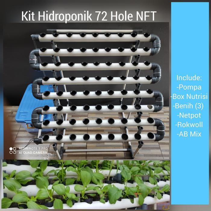 Kit Hidroponik 72 Hole NFT plus Box