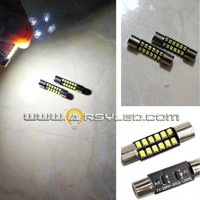 "New" LED Sunvisor Sun Visor Monitor TV Festoon 28 mm 12 Titik 2016 Bright