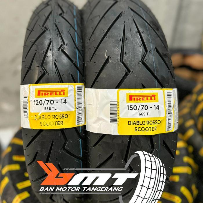 Paket Ban Pirelli Aerox Diablo Rosso Scooter 120/70 & 150/70-14