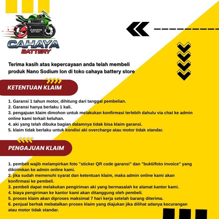 NANO BATTERY Aki Motor Sodium Ion 12V. 5AH YTX4A / GTZ5S / Aki BEAT VARIO110 MIO FINO VIXION BYSON