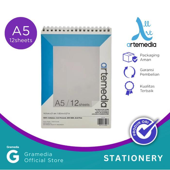 Watercolor Book Artemedia A5 200 Gsm 12 Sheets